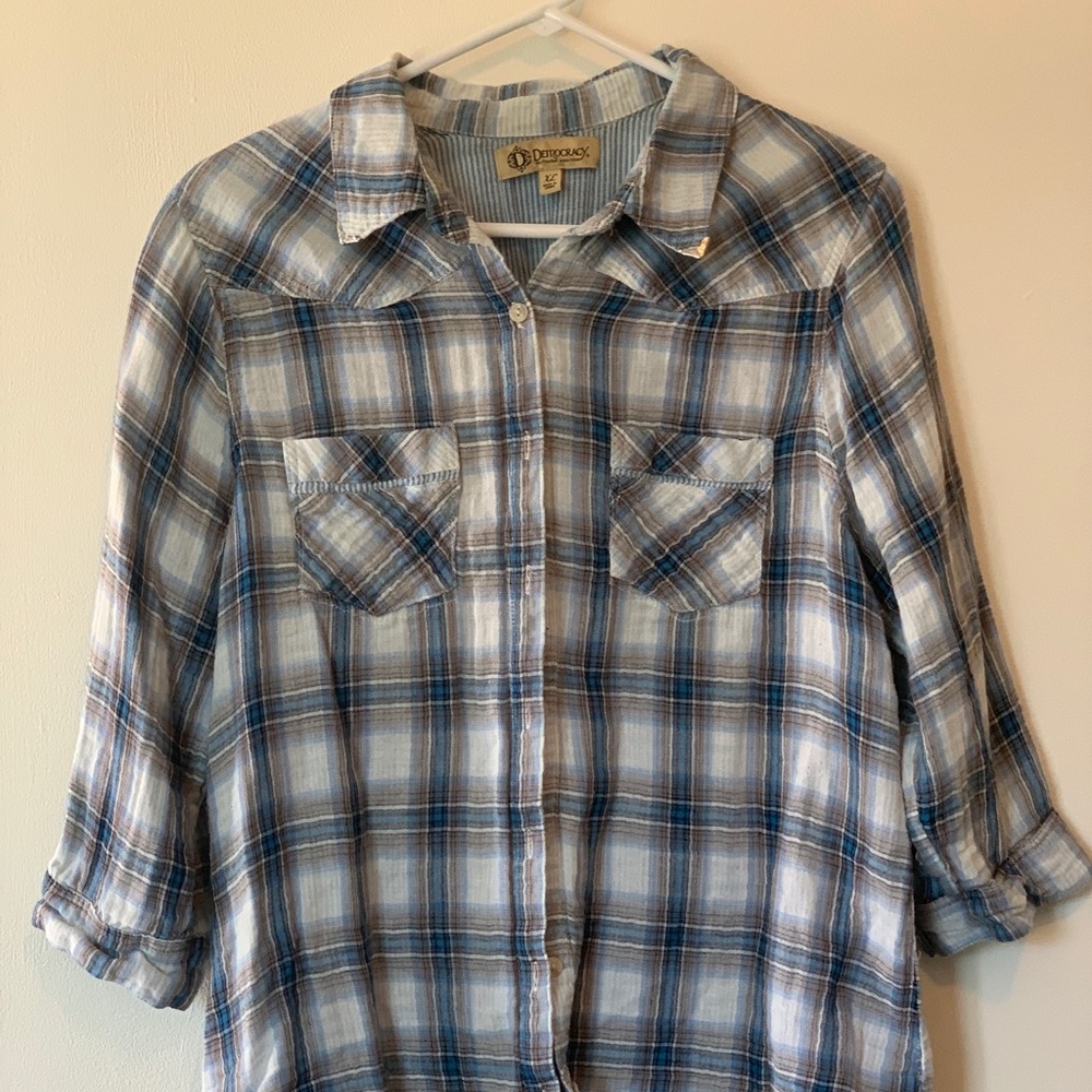 Democracy flannel button up